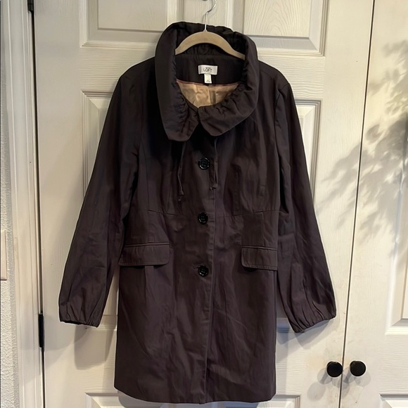 LOFT Gray Trench Coat Timeless Classic Design - Picture 1 of 8